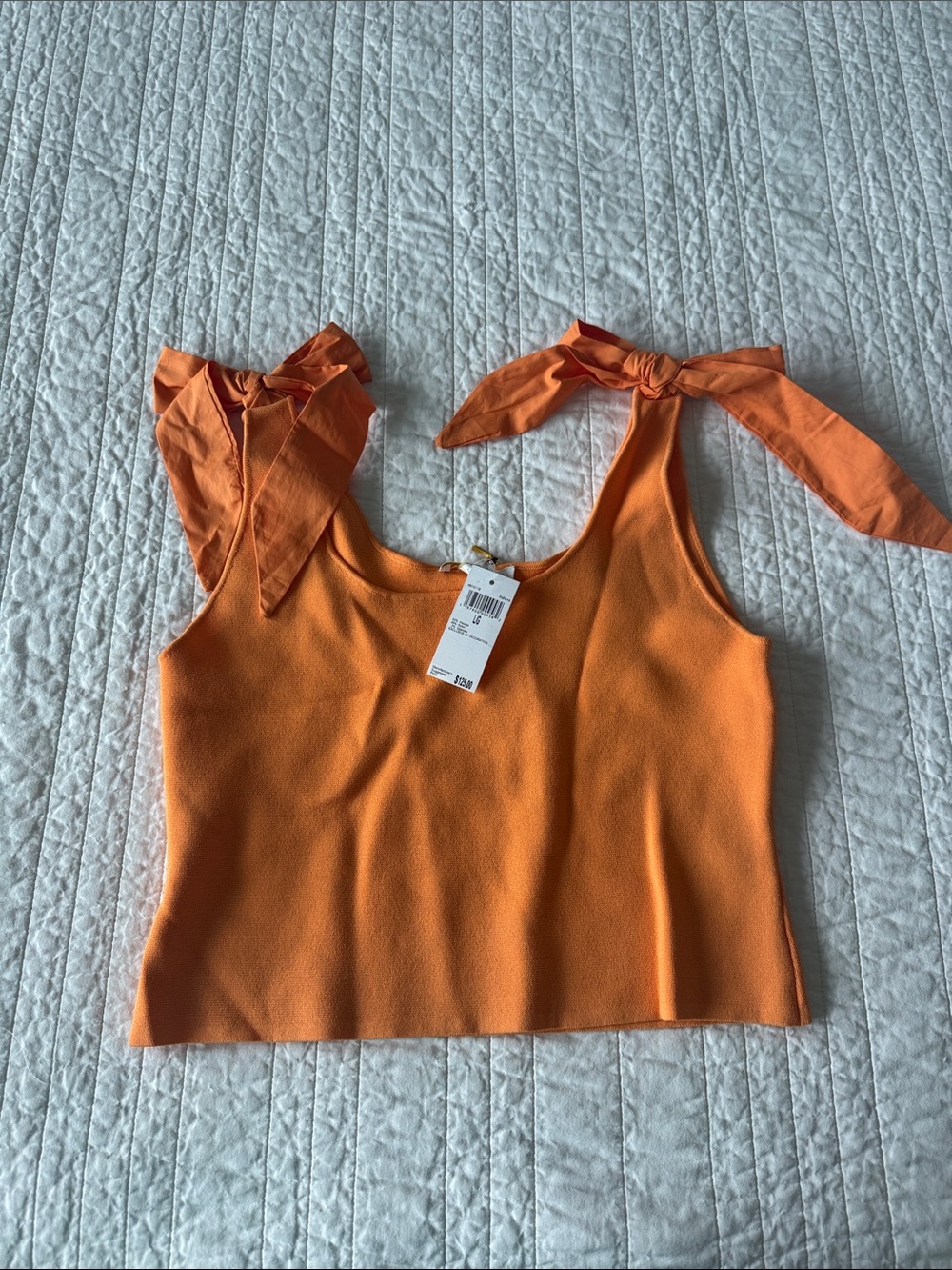 House of Harlow 1960 Orange Tie-Shoulder Cropped Tank